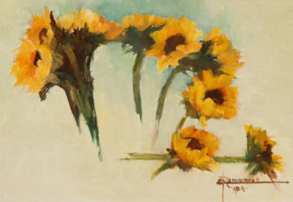 A New Look for Sunflowers 12 X 16 oil $ 995.00