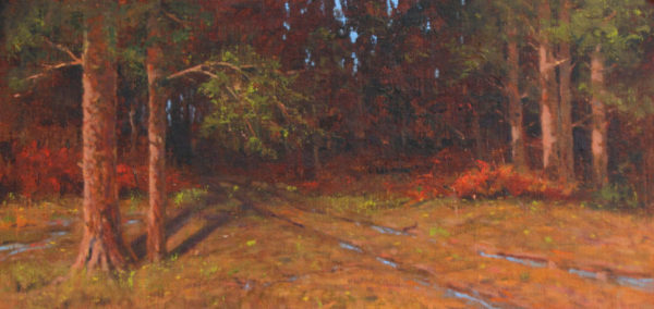Road Into the Woods 12 X 24 oil $ 1500.00